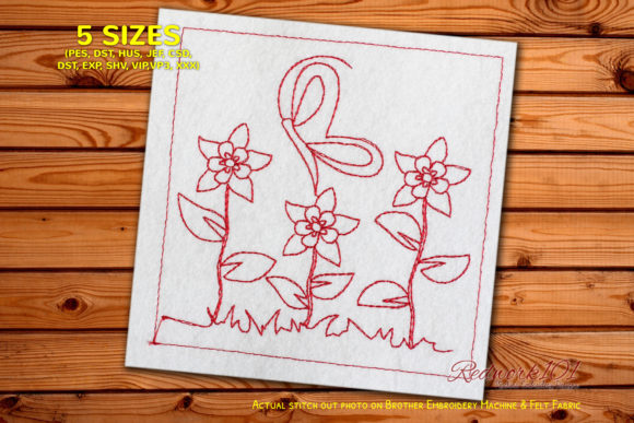 Beauful Butterfly on Flower Redwork Review