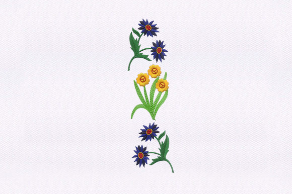Blue Yellow Floral: A Fresh Embroidery Design for Boutique Sweatshirts
