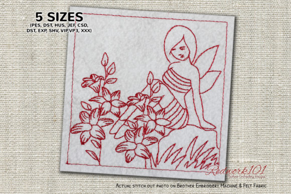 Fantasy Elf Girl Redwork: A Craft Fair Embroidery Review