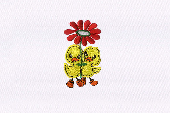 Flower Ducklings: A Charming Embroidery Design for Craft Fair Favorites