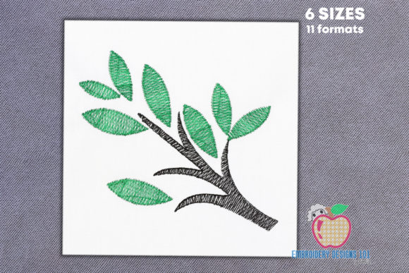 Fresh Green Leaves on Branch Embroidery Design Review