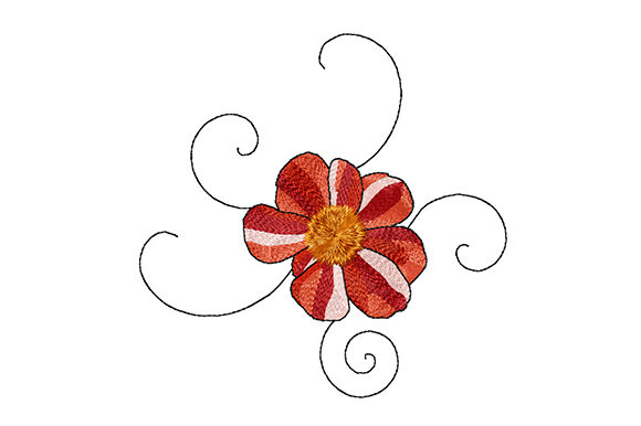 Gerbera Flower with Curls: A Seasonal Embroidery Gem