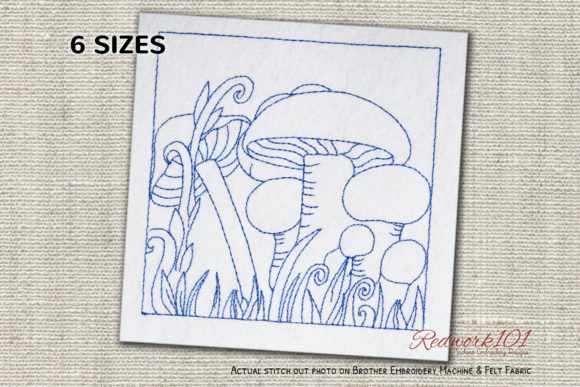 Mushroom Plant Redwork: A Versatile Design for Personalized Gifts