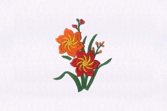 Orange Red Florals: A Versatile Embroidery Design for Etsy Sellers