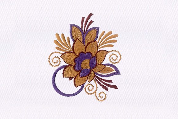 Purple Flower Design: A Designer's Review for Apparel Embroidery